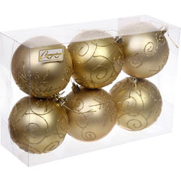 Набор шаров 8 см "Magic wish" (набор 6 шт), Золото