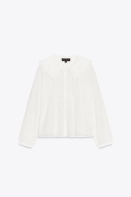 EMBROIDERED PETER PAN COLLAR SHIRT - Zara фото 6
