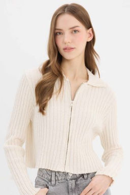 Slim Fit Dar Kesim Polo Yaka Fermuarl? H?rka