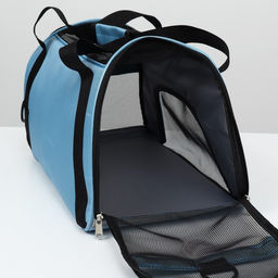 Сумка-переноска сетчатая, 48 х 26 х 31 см, голубая - Пижон фото 5