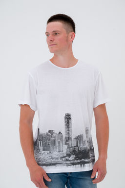 Футболка из кулирки унисекс Город белый - Амадэль фото 2