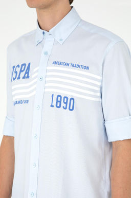 Мужская голубая рубашка с длинным рукавом Неожиданная скидка в корзине - U.s. polo assn фото 7