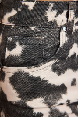 Kahverengi Inek Desenli Dusuk Bel Wide Leg Jeans TWOAW25JE00354 - Trendyolmilla фото 5