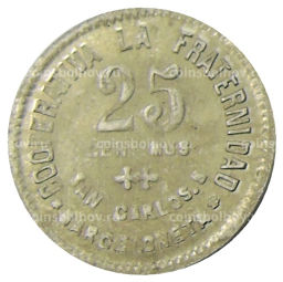 Монета 25 сентимо 1923 года Испания  Барселона