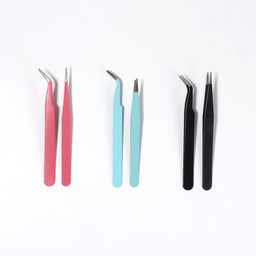 Пинцеты для наращивания ресниц, набор - 2 шт., МИКС