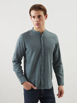 Regular Fit Krinkle B?zg?l? Erkek G?mlek