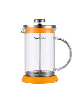 51461 WERNER Френч-пресс ALLEGRO 600 мл. Материал: жаропрочное боросиликатное стекло, нержавеющая сталь, пластик, термопластичная резина.