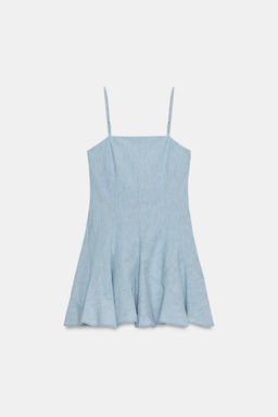 TRF DENIM MINI DRESS WITH GORES - Zara фото 5