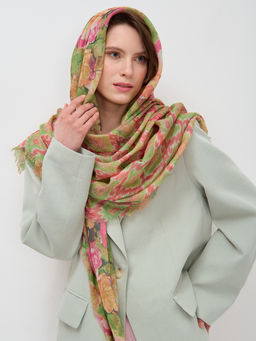 ХЛОПОК ВИСКОЗА Оригинальный двусторонний платок. - Tantino фото 5