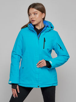 Горнолыжная куртка женская зимняя синего цвета 05S - Mtforce фото 3