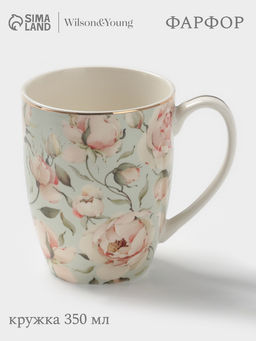 Кружка WY Pink Ohara, 350 мл, фарфор, зелёная