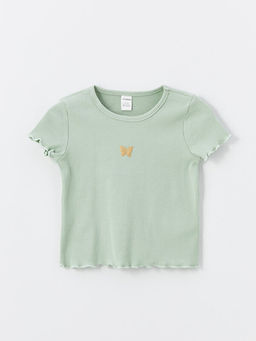 Bisiklet Yaka K?sa Kollu Nak??l? K?z Bebek Ti??rt