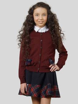 Жакет для девочек 203-7064. 1096 бордо