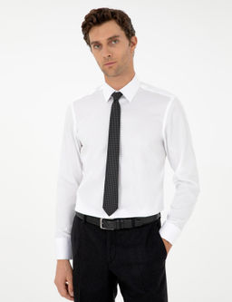 Белая приталенная рубашка с длинным рукавом - Cacharel фото 3