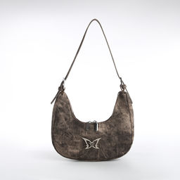 Сумка женская, багет, на молнии, цвет коричневый