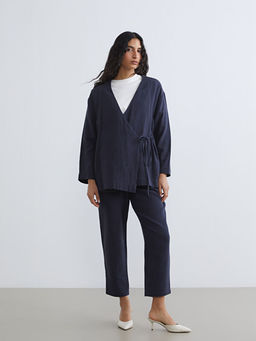 Havu? Kesim Dokulu Kad?n M?slin Pantolon