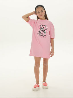 Платье домашнее Мишка розовый девочка - София фото 4