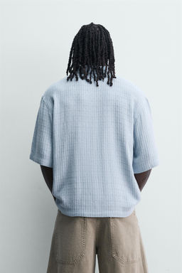 CAMISA RELAXED FIT ESTRUCTURA TEXTURA / Celeste - Zara фото 3