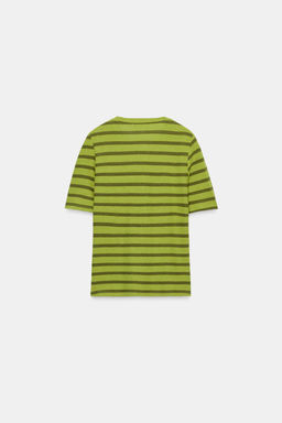 CAMISETA BOTONES CON LINO / Verdes - Zara фото 5