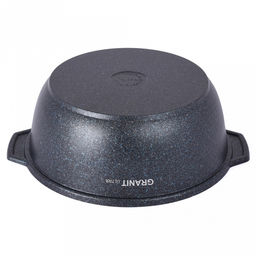 Кастрюля с антипригарным покрытием 4л, д29см "Granit Ultra", h11см, стеклянная жаропрочная крышка, ручка из термостойкого пластика, голубой гранит (Россия) - можно использовать металлические кухонные принадлежности