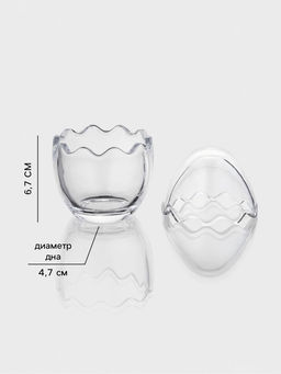 Конфетница Яйцо, 170 мл, 8.3?11.5 см, стекло, прозрачная