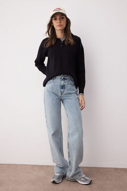 Trendyolmilla Ac?k Mavi Yuksek Bel Wide Leg Jeans TWOSS25JE00278 фото 11