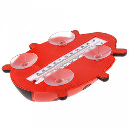 Термометр уличный +50-40С "Божья коровка" 16х15,5см, на присосках, пластик, в п/эт пакете на картоне (Китай)