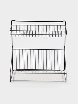 Посудосушитель настольный с поддоном, 38,5*38,5*24 см, цвет черный