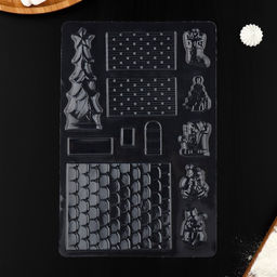 Цена за 20 шт. Форма для шоколада новогодняя Элементы домика, 12 ячеек, 15?8?2.5 см, цвет прозрачный