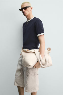 BERMUDA BAGGY FIT CINTUR?N / Piedra