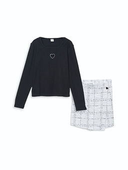 Bisiklet Yaka K?z ?ocuk Ti??rt ve ?ort Etek