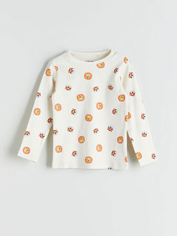 Bisiklet Yaka Bask?l? Erkek Bebek Pijama Tak?m?