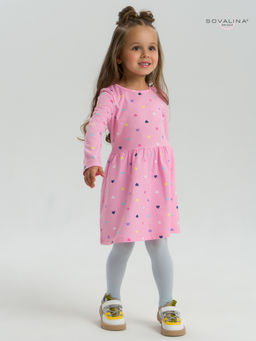 Платье Эля цветные сердечки на розовом - Sovalina фото 32