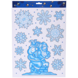 Цена за 4 шт. Наклейка на стекло "Волшебная зима" 41*19 см, микс