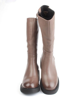 02-FI908-3M BROWN Сапоги зимние женские (натуральная кожа, натуральный мех)