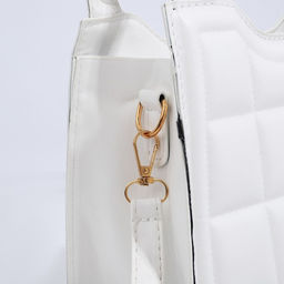 Сумка женская тоут на молнии, 25×10.5×19.5 см, белый