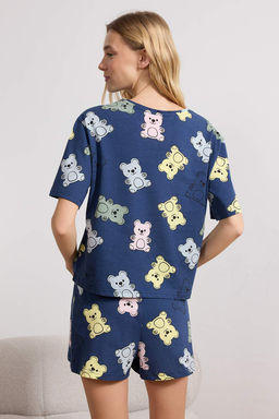 Trendyolmilla Ekru %100 Pamuklu Ay?c?kl? Sortlu Orme Pijama Tak?m? THMSS24PT00072  фото 31
