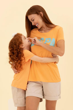 K_z _ocuk Turuncu Bisiklet Yaka Ti__rt - U.s. polo assn фото 2