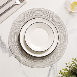 Салфетка сервировочная на стол Доляна «Градиент», d=30 см, серая