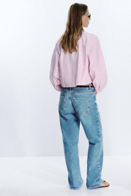 STRIPED POPLIN SHIRT WITH TIES - Zara фото 3
