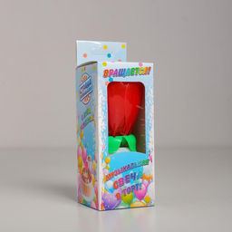 Свеча для торта музыкальная Тюльпан, крутящаяся, красная, 14,56 см - Страна карнавалия фото 4