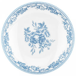 "Утренняя лазурь" Тарелка глубокая фарфоровая д203мм, h43мм, 700мл, отводка, белый (Китай)