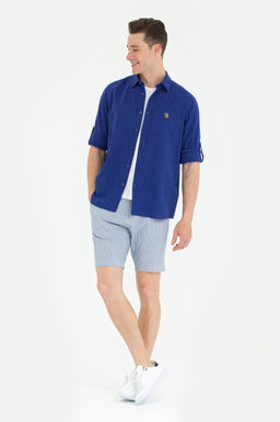 Мужская синяя базовая рубашка с длинным рукавом Неожиданная скидка в корзине - U.s. polo assn фото 4