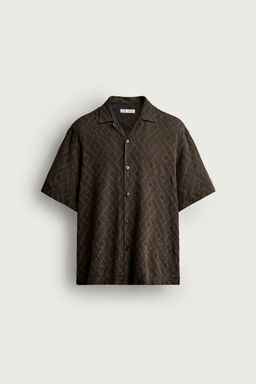 CAMISA JACQUARD GEOM?TRICO / Marr?n - Zara фото 8