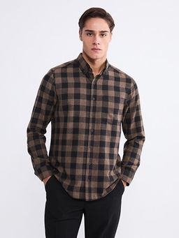 Regular Fit Ekose Gabardin Erkek G?mlek