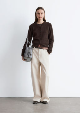 Pantalones de algod?n relajados de perneras anchas - H&m фото 3