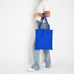 Сумка шопер NAZAMOK, 35х0.5х40 см, отд без молнии, без подклада, синяя  фото 7