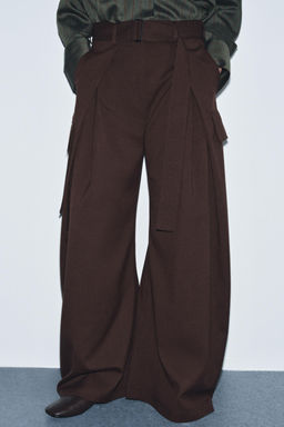ZW COLLECTION DARTED CARGO TROUSERS - Zara фото 2