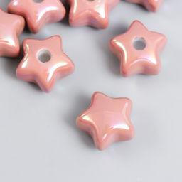 Набор бусин акриловых с несквозным отверстием Арт Узор. Звёздочка, 10 шт., перламутр карамель, 1?1.6?1.6 см
