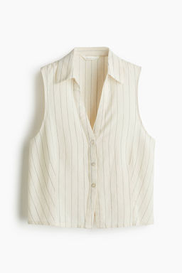 Camisa sin mangas en mezcla de lino - H&m фото 2